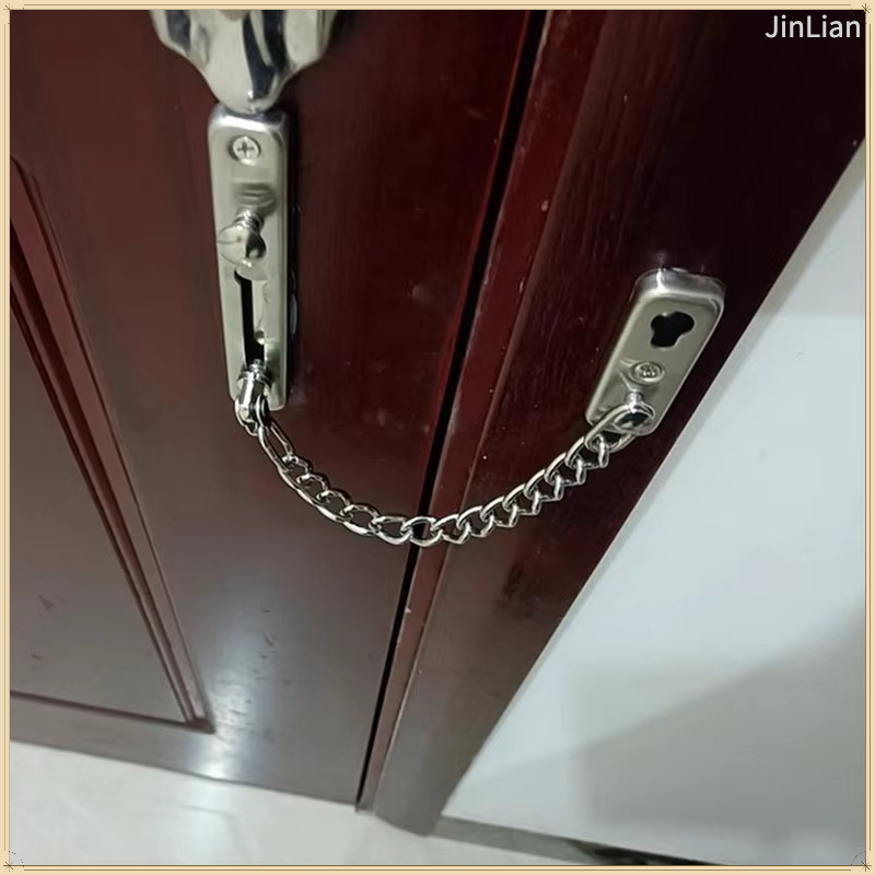 Security Chain Door - ステンレス製ドアチェーン1個。家具やキャビネットのドアに取り付け、防犯・盗難防止に役立つ。室内用家具金具。
