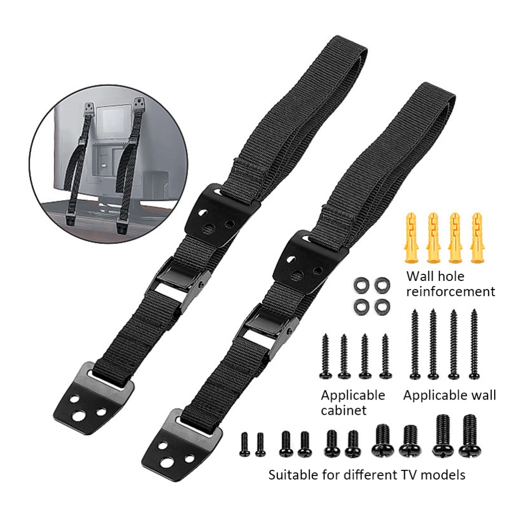 【2個入り】耐久性に優れたナイロン製家具固定具、黒色、最大9 - Earthquake Anchor Strap のレビューと価格