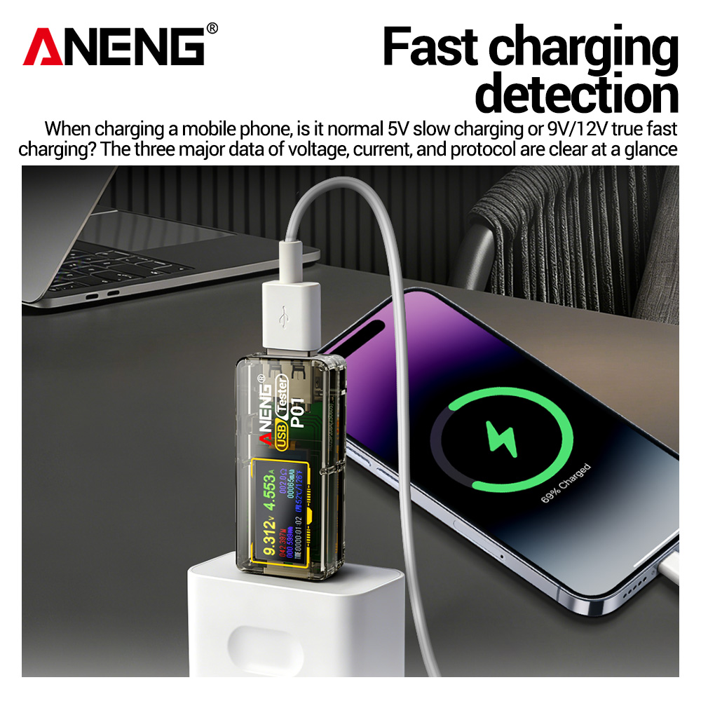 ANENG P01 USBテスター、電圧計、電流計、Type - Co Detector Plug のレビューと価格