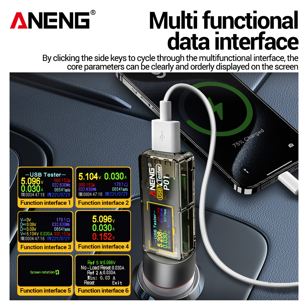 ANENG P01 USBテスター、電圧計、電流計、Type - Co Detector Plug のレビューと価格
